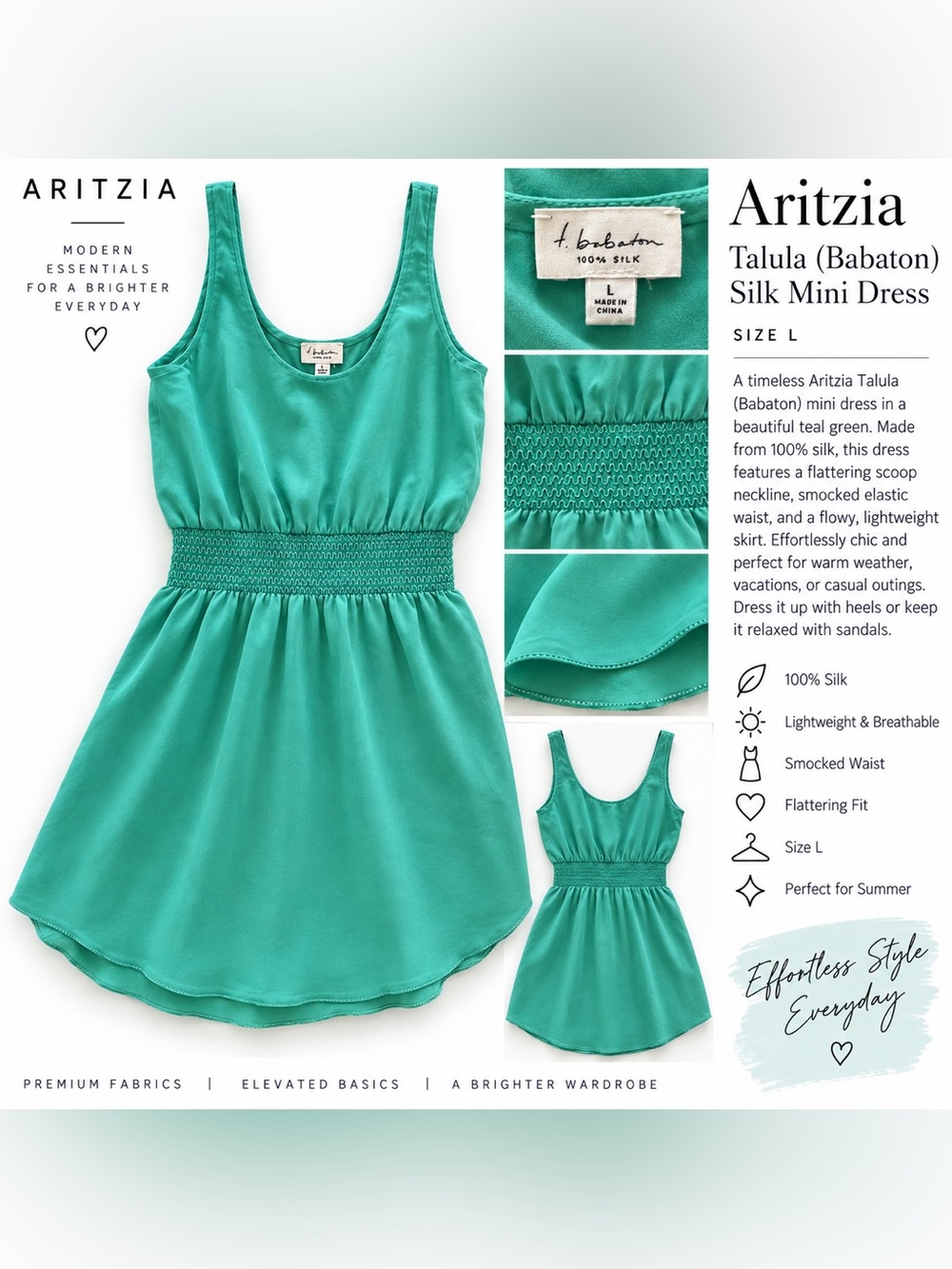 Babaton Sleeveless Aqua-Turquoise Summer Dress